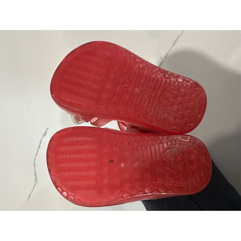 Mini Melissa Girls‎ Pink Glitter Aranha Lip Sandals Size infant 5